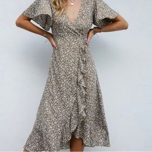 SHEIN Floral Wrap Dress Size 6